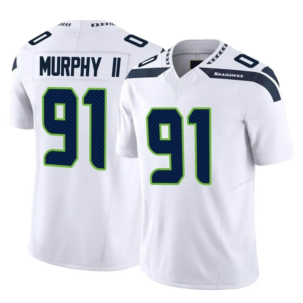 Tuec S.Seahawks #91 Byron Murphy II Player White Limited Vapor F.U.S.E. Home Game Stitched Jerseys