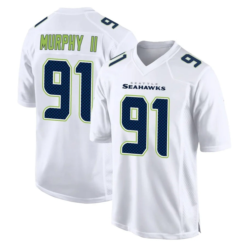 Tuec S.Seahawks #91 Byron Murphy II Player White Tundra Fashion Home Game Stitched Jerseys