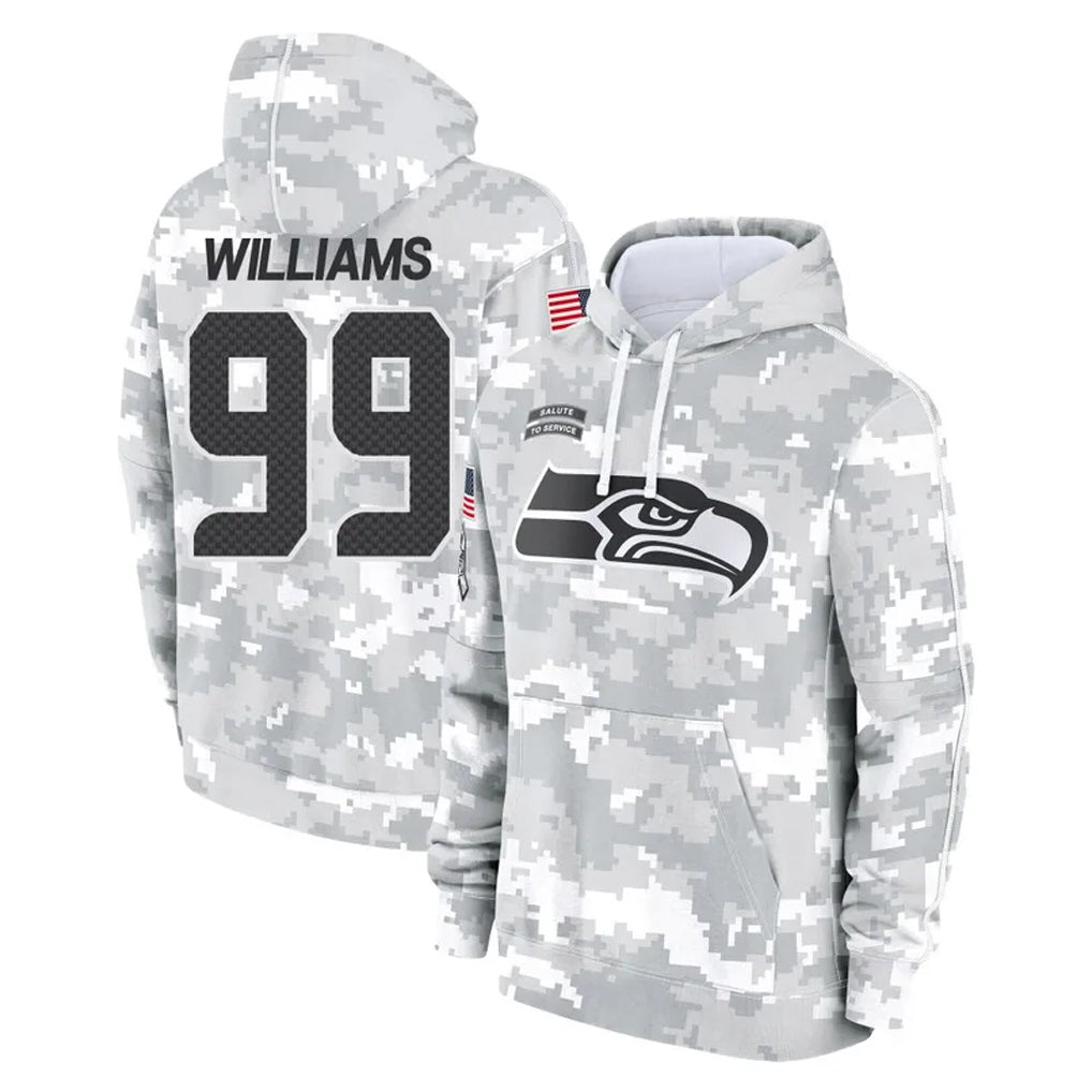 Tuec S.Seahawks #99 Leonard Williams Player Arctic Camo Limited Salute to Service Pullover Hoodies Game Stitched Jerseys
