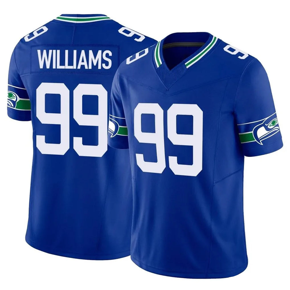 Tuec S.Seahawks #99 Leonard Williams Player Royal Limited Throwback Vapor F.U.S.E. Home Game Stitched Jerseys
