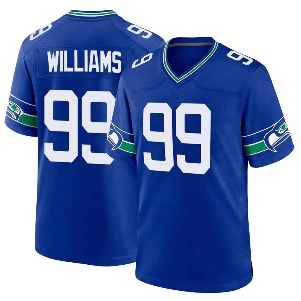 Tuec S.Seahawks #99 Leonard Williams Player Royal Throwback Home Game Stitched Jerseys