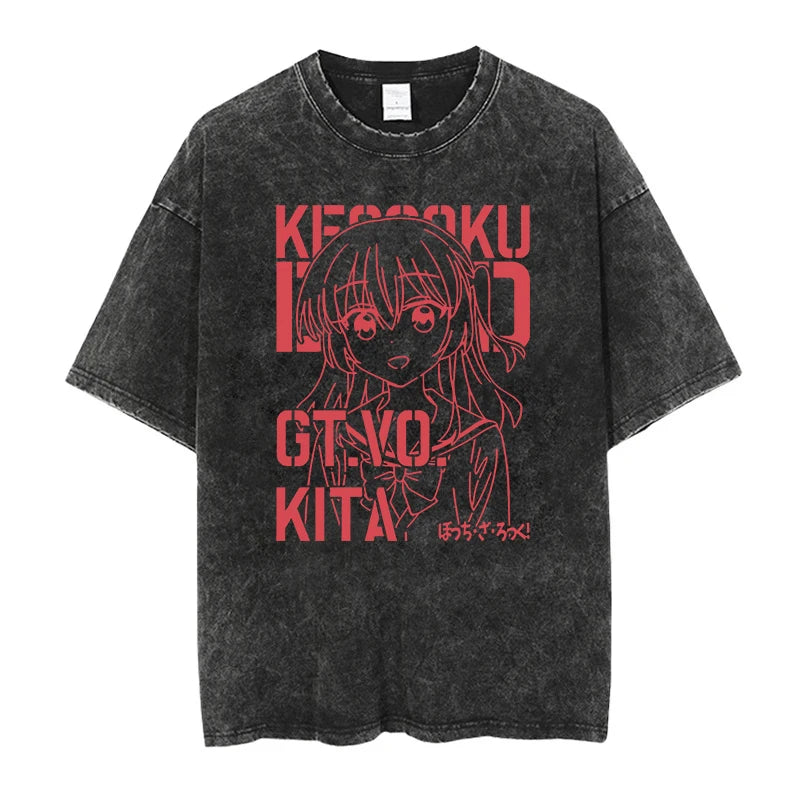 Cheap T-Shirt Jerseys Printed Bocchi Club Music Band Anime Bocchi The Rock Short Sleeved Round Neck Y2k Tshirt Men New in Top & Tees Mens