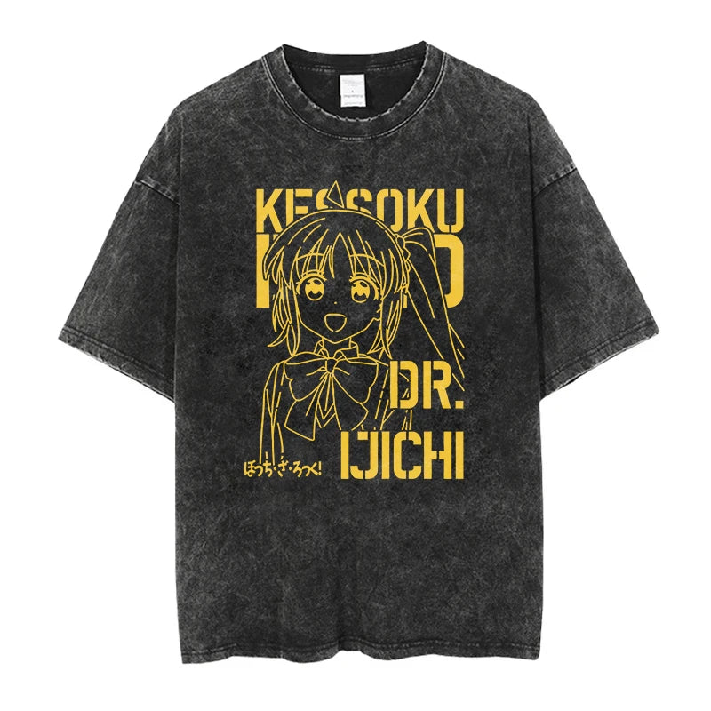 Cheap T-Shirt Jerseys Printed Bocchi Club Music Band Anime Bocchi The Rock Short Sleeved Round Neck Y2k Tshirt Men New in Top & Tees Mens