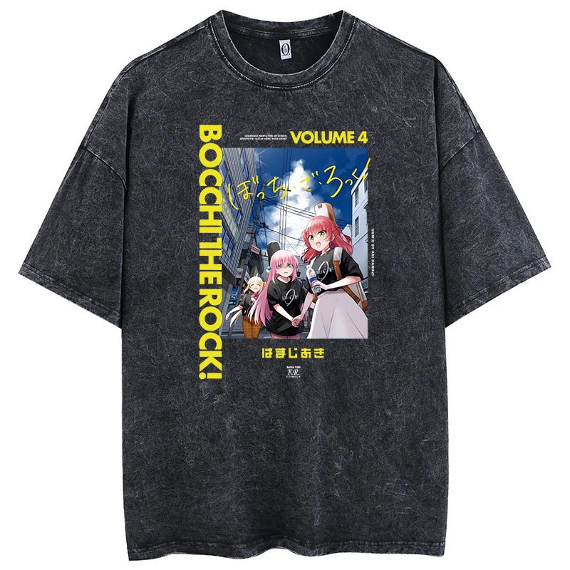 Cheap T-Shirt Jerseys Printed Bocchi Club Music Band Anime Bocchi The Rock Short Sleeved Round Neck Y2k Tshirt Men New in Top & Tees Mens