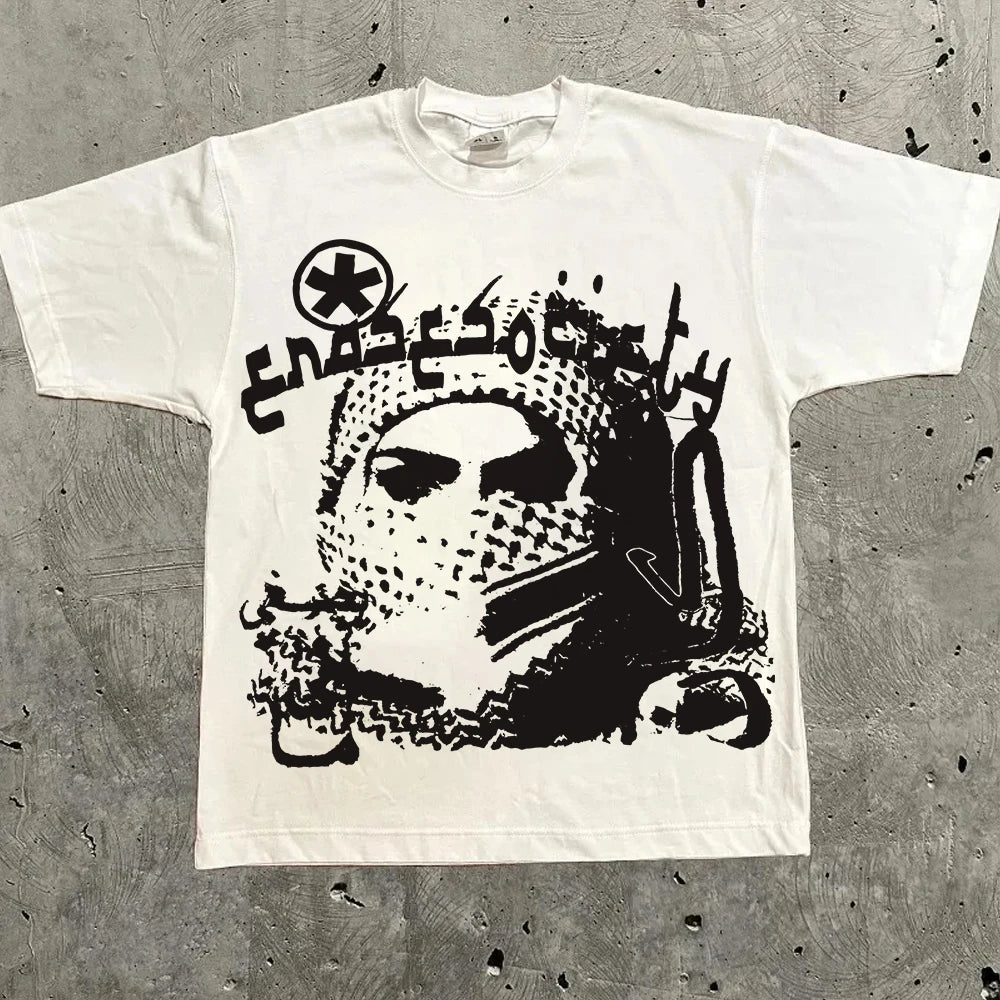Cheap T-shirt Jerseys Harajuku Letter Graphic T Shirts Y2k Tops High Street Oversized T Shirt Pro Choice Streetwear Vintage Tee Clothing