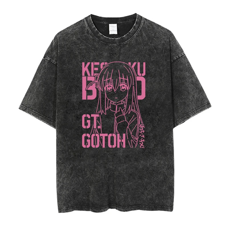 Cheap T-Shirt Jerseys Printed Bocchi Club Music Band Anime Bocchi The Rock Short Sleeved Round Neck Y2k Tshirt Men New in Top & Tees Mens