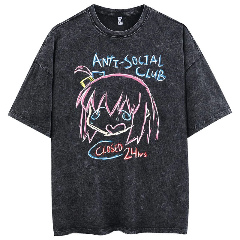 Cheap T-Shirt Jerseys Printed Bocchi Club Music Band Anime Bocchi The Rock Short Sleeved Round Neck Y2k Tshirt Men New in Top & Tees Mens