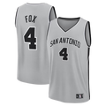 tuec SA.Spurs #4 De'Aaron Fox Fanatics Silver Fast Break Jerseys - Statement Edition