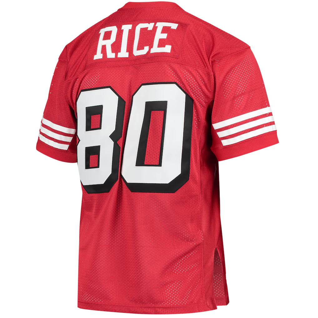 Tuec SF.49ers 1994 #80 Jerry Rice Mitchell & Ness Scarlet Authentic Throwback Retired Player Jersey