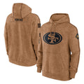 Tuec SF.49ers Brown Limited Salute to Service Pullover Hoodies Game Blank Player Stitched Jerseys