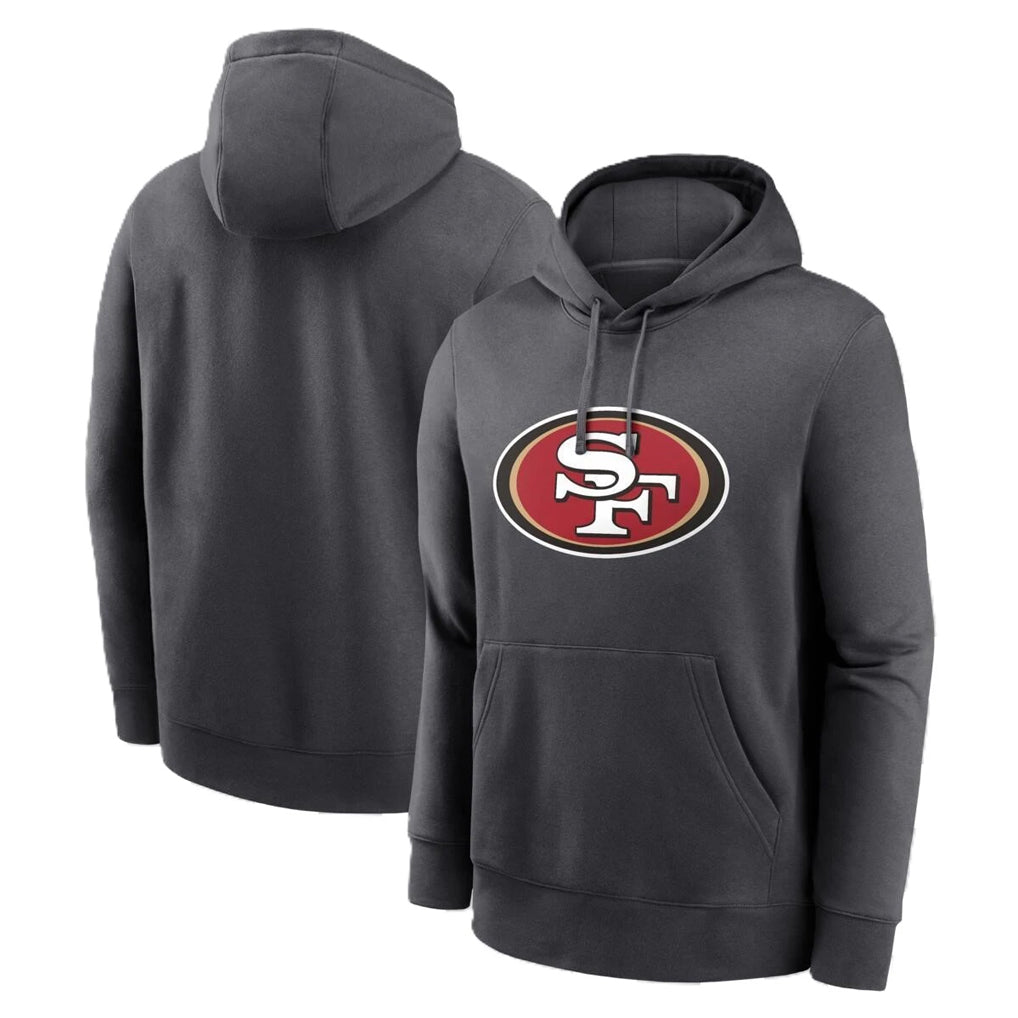 Tuec SF.49ers Gray Pullover Hoodies Home Game Blank Player Stitched Jerseys