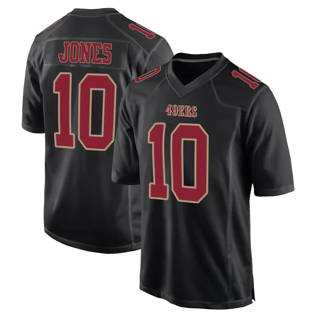 Tuec SF.49ers #10 Mac Jones Player Black Fashion Home Game Stitched Jerseys