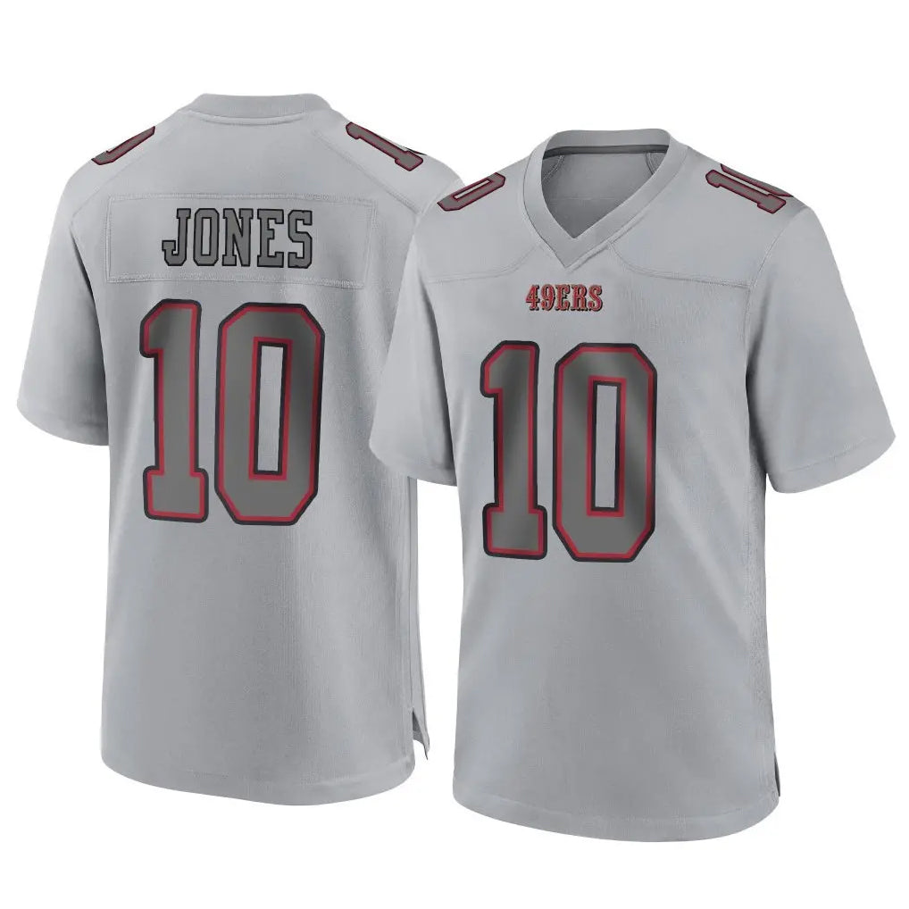 Tuec SF.49ers #10 Mac Jones Player Gray Atmosphere Fashion Home Game Stitched Jerseys