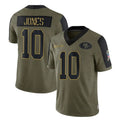 Tuec SF.49ers #10 Mac Jones Player Olive Salute To Service Limited Game Stitched Jerseys