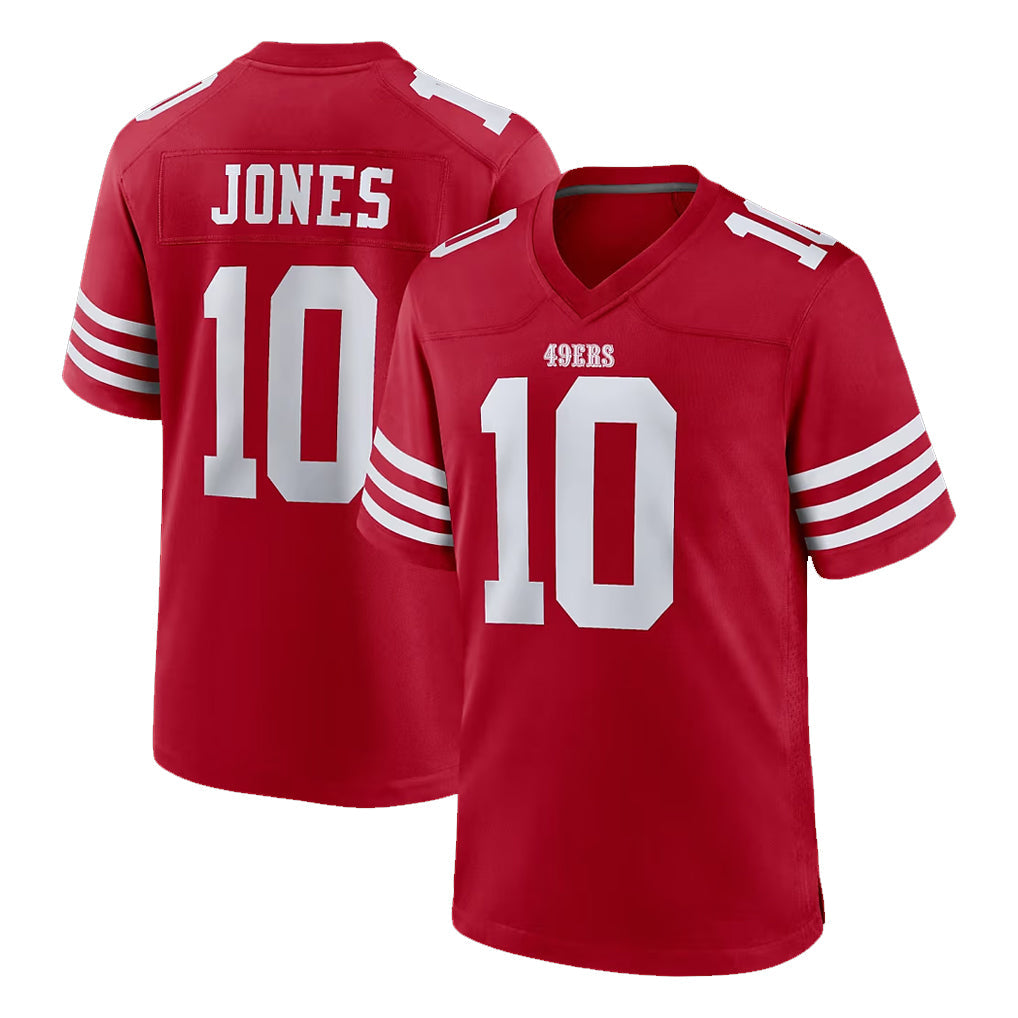 Tuec SF.49ers #10 Mac Jones Player Red Game Home Stitched Jerseys