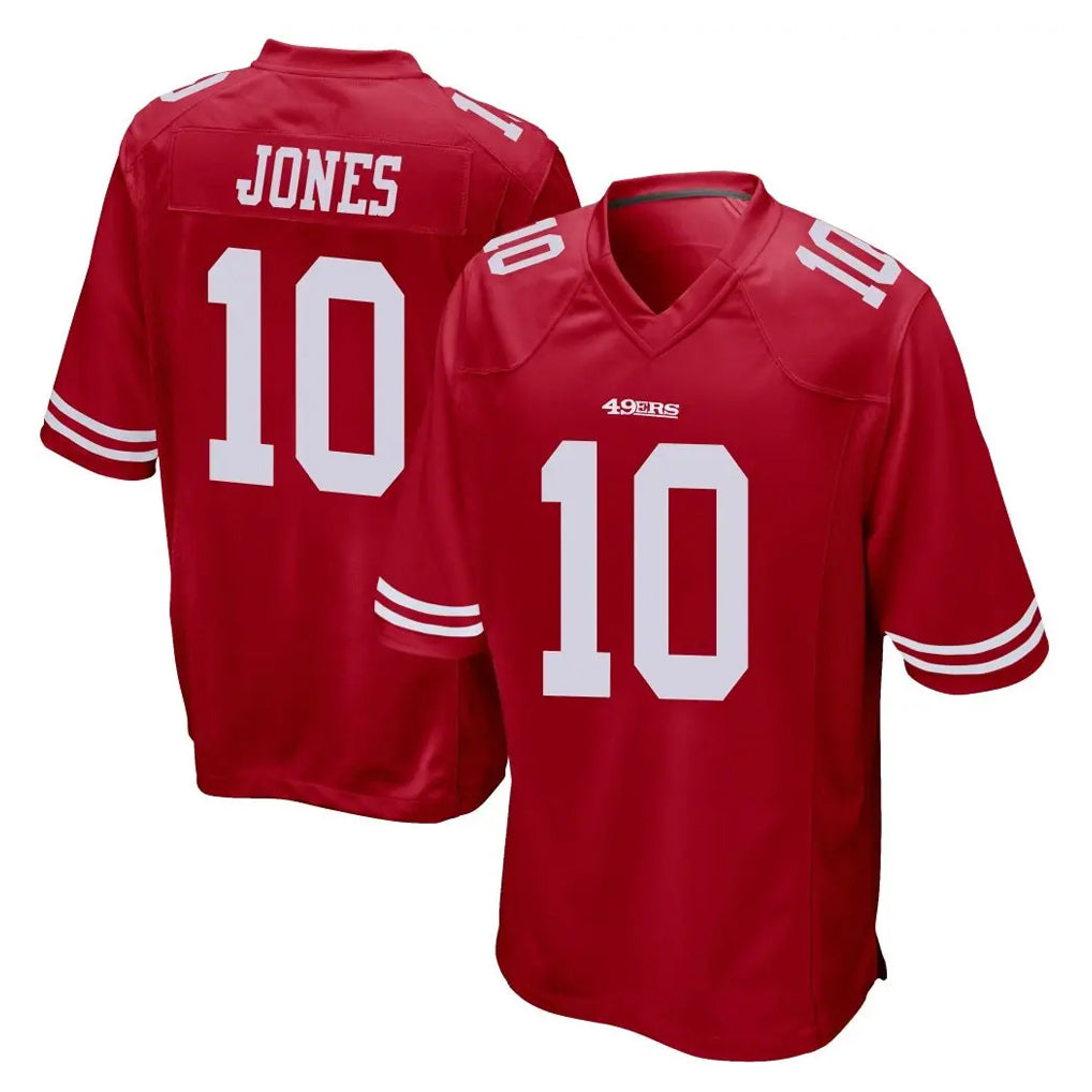 Tuec SF.49ers #10 Mac Jones Player Red Home Game Stitched Jerseys