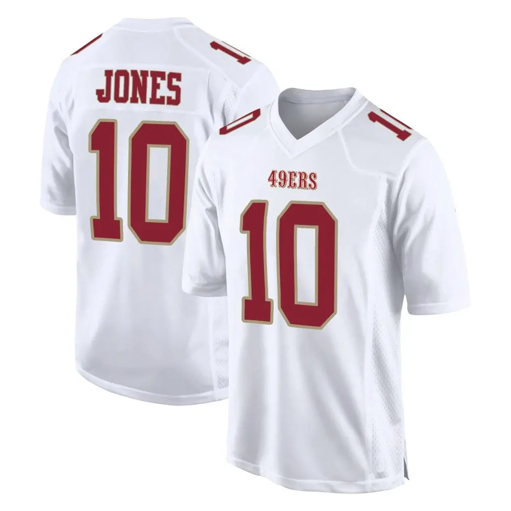 Tuec SF.49ers #10 Mac Jones Player White Fashion Home Game Stitched Jerseys