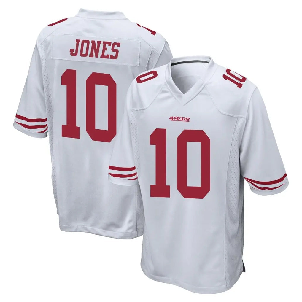 Tuec SF.49ers #10 Mac Jones Player White Home Game Stitched Jerseys