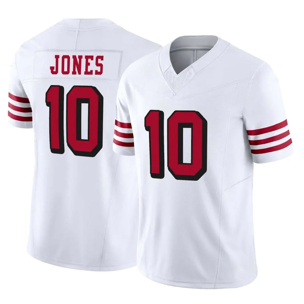 Tuec SF.49ers #10 Mac Jones Player White Limited Alternate Vapor F.U.S.E. Home Game Stitched Jerseys