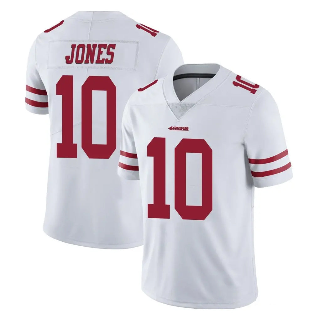 Tuec SF.49ers #10 Mac Jones Player White Limited Vapor Untouchable Home Game Stitched Jerseys