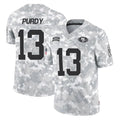 Tuec SF.49ers #13 Brock Purdy Player Arctic Camo Limited Salute To Service Home Game Stitched Jerseys