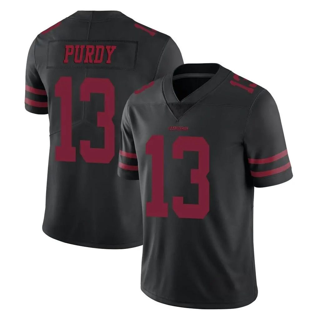 Tuec SF.49ers #13 Brock Purdy Player Black Alternate Limited Vapor Untouchable Home Game Stitched Jerseys