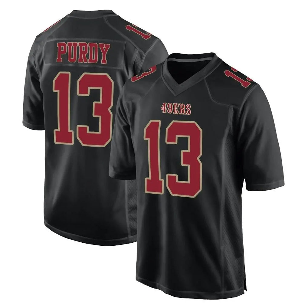 Tuec SF.49ers #13 Brock Purdy Player Black Fashion Home Game Stitched Jerseys