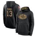 Tuec SF.49ers #13 Brock Purdy Player Black Salute to Service Sideline Performance Pullover Hoodies Home Game Stitched Jerseys