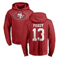 Tuec SF.49ers #13 Brock Purdy Player Red LOGO Pullover Hoodies Home Game Stitched Jerseys