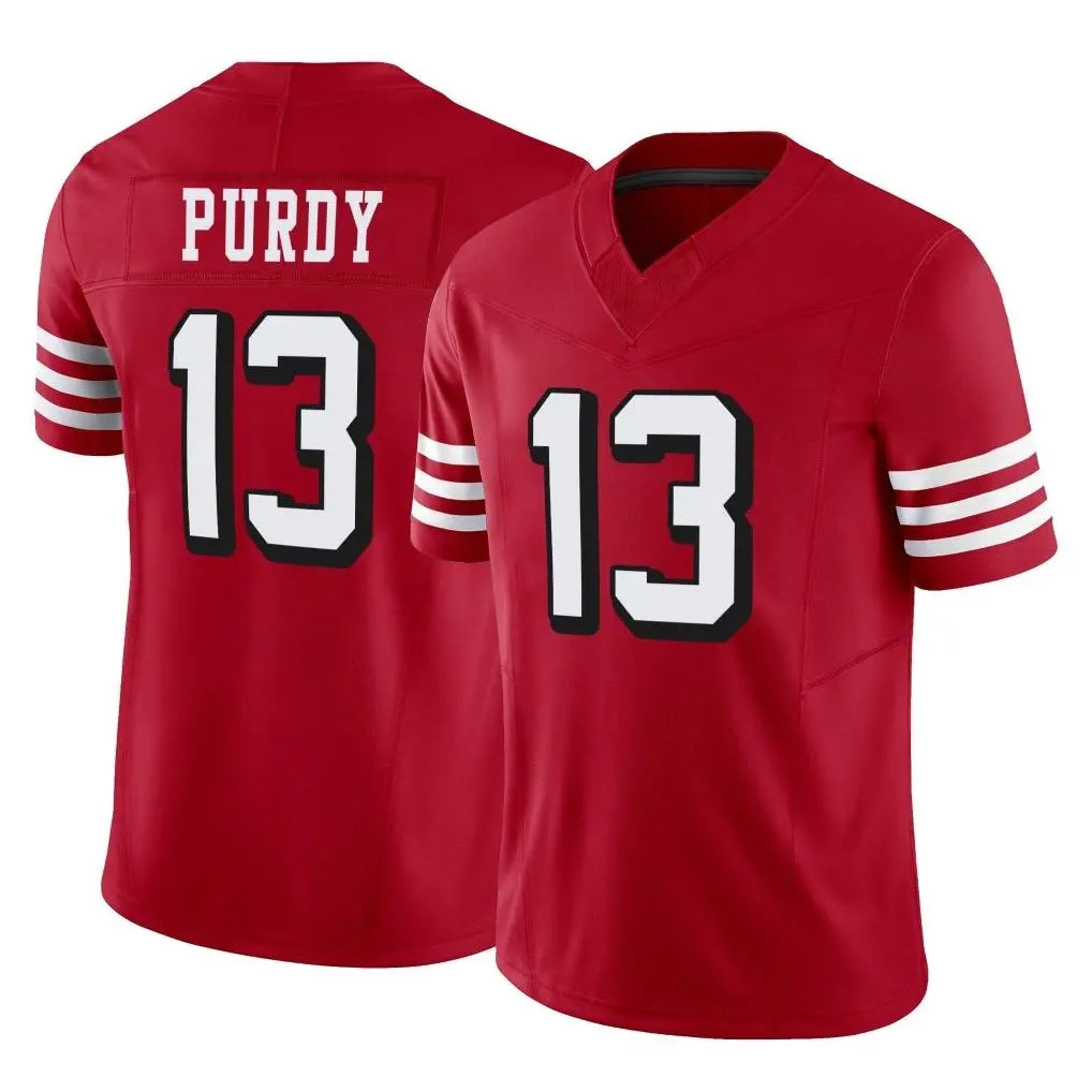 Tuec SF.49ers #13 Brock Purdy Player Red Limited Alternate Vapor F.U.S.E. Home Game Stitched Jerseys
