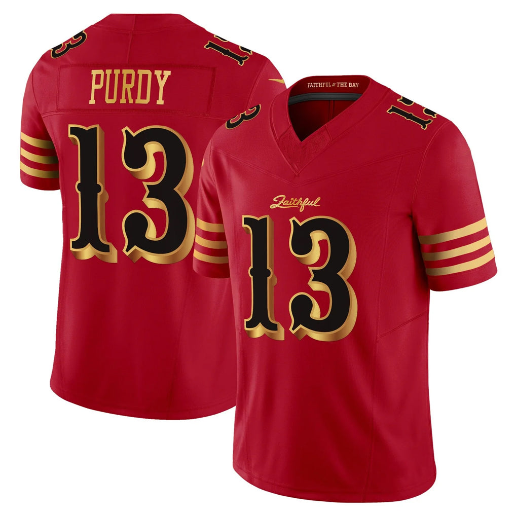 Tuec SF.49ers #13 Brock Purdy Player Red Rivalries Vapor Limited Home Game Stitched Jerseys