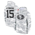 Tuec SF.49ers #15 De'Zhaun Stribling Player Arctic Camo Limited Salute to Service Pullover Hoodies Game Stitched Jerseys