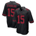 Tuec SF.49ers #15 De'Zhaun Stribling Player Black Alternate Home Game Stitched Jerseys
