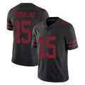 Tuec SF.49ers #15 De'Zhaun Stribling Player Black Alternate Limited Vapor Untouchable Home Game Stitched Jerseys