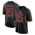 Tuec SF.49ers #15 De'Zhaun Stribling Player Black Fashion Home Game Stitched Jerseys
