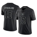 Tuec SF.49ers #15 De'Zhaun Stribling Player Black Limited Reflective Home Game Stitched Jerseys