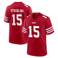 Tuec SF.49ers #15 De'Zhaun Stribling Player Red Game Home Stitched Jerseys