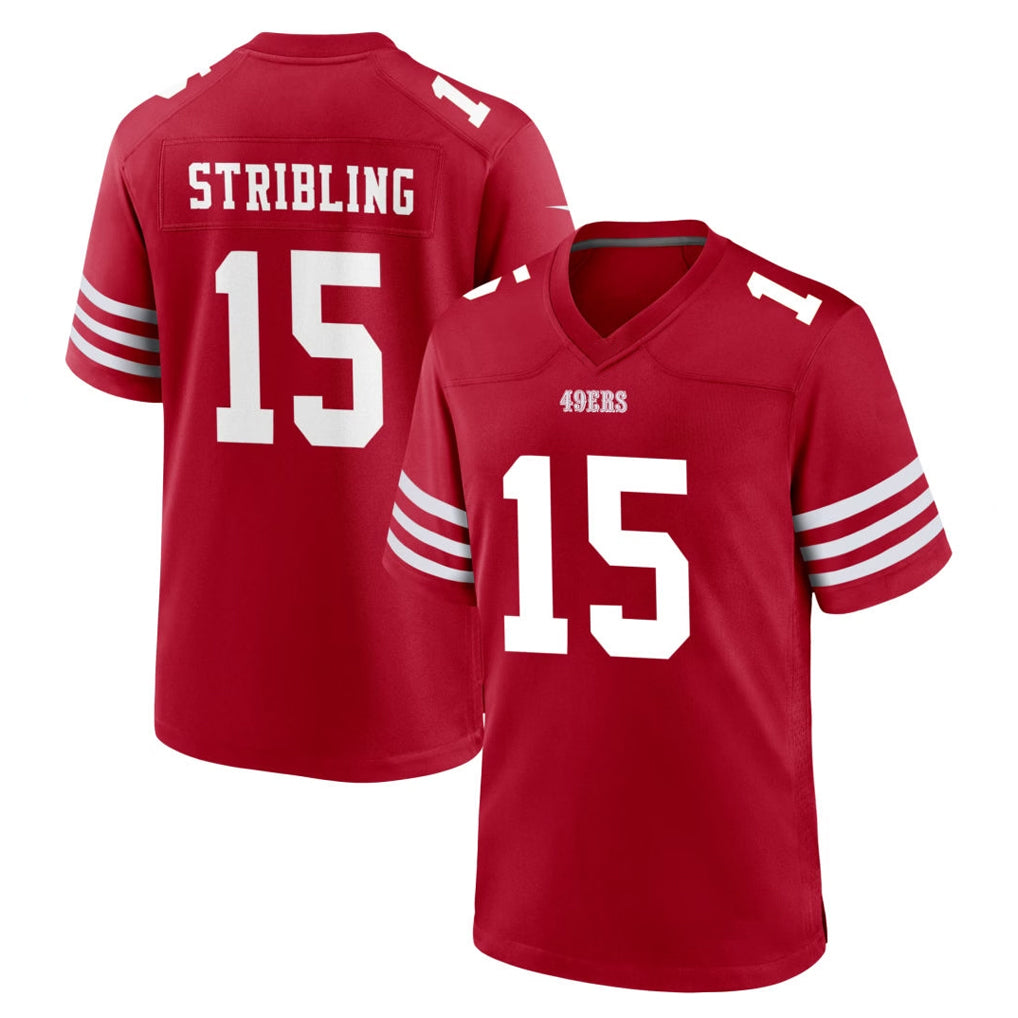 Tuec SF.49ers #15 De'Zhaun Stribling Player Red Game Home Stitched Jerseys