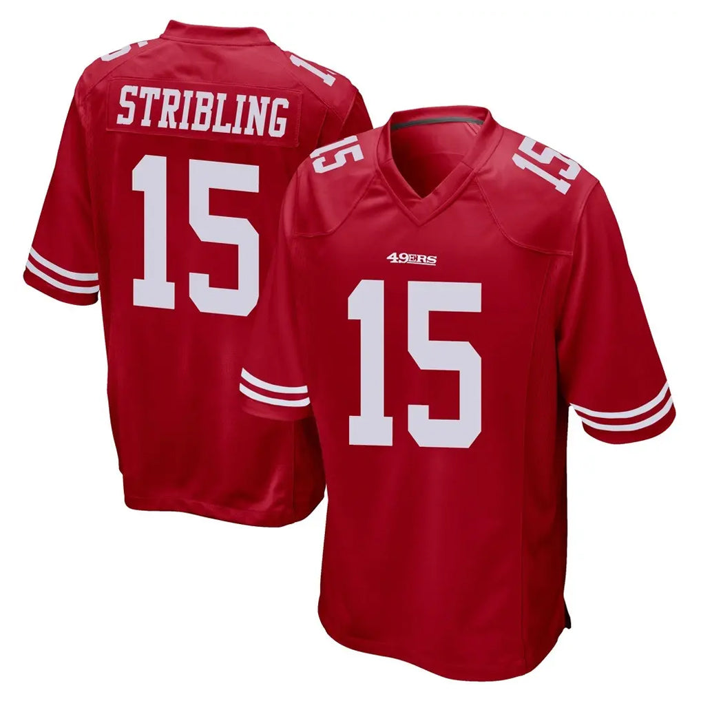 Tuec SF.49ers #15 De'Zhaun Stribling Player Red Home Game Stitched Jerseys