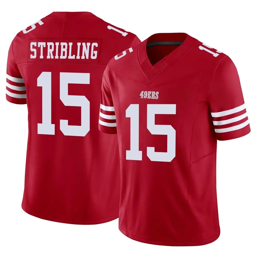 Tuec SF.49ers #15 De'Zhaun Stribling Player Red Limited Vapor F.U.S.E. Home Game Stitched Jerseys