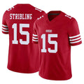 Tuec SF.49ers #15 De'Zhaun Stribling Player Red Limited Vapor F.U.S.E. Home Game Stitched Jerseys