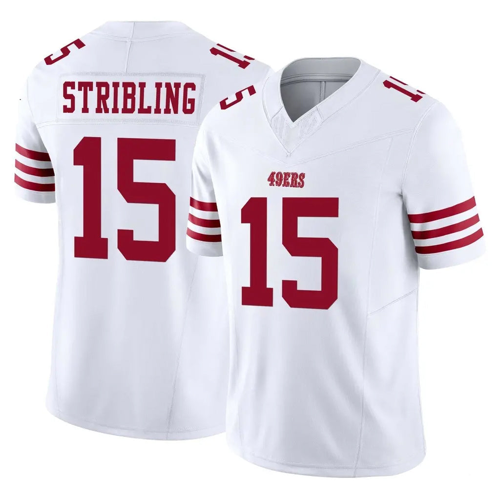 Tuec SF.49ers #15 De'Zhaun Stribling Player White Limited Vapor F.U.S.E. Home Game Stitched Jerseys