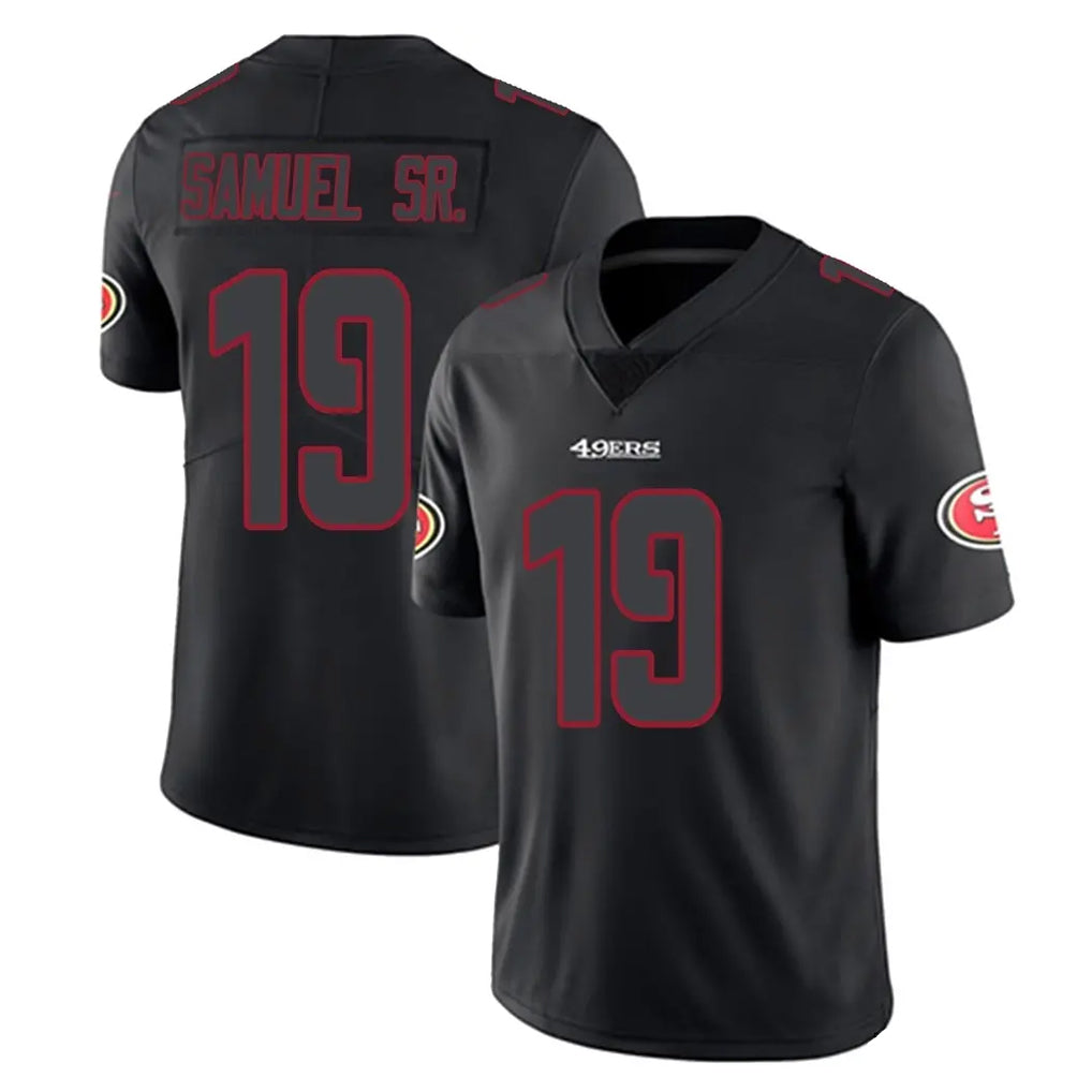 Tuec SF.49ers #19 Deebo Samuel Sr. Player Black Impact Limited Home Game Stitched Jerseys
