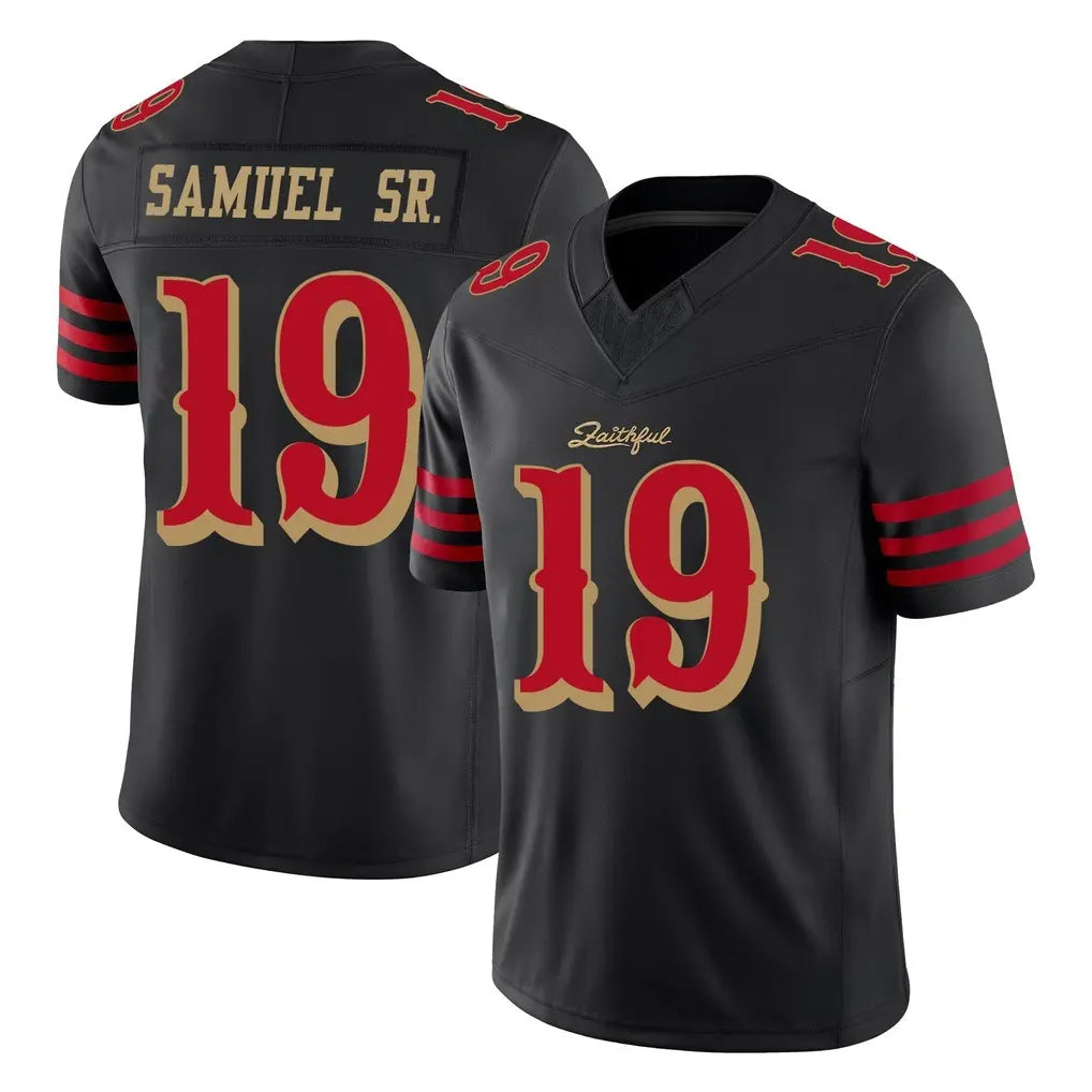 Tuec SF.49ers #19 Deebo Samuel Sr. Player Black Limited Rivalries Collection Home Game Stitched Jerseys