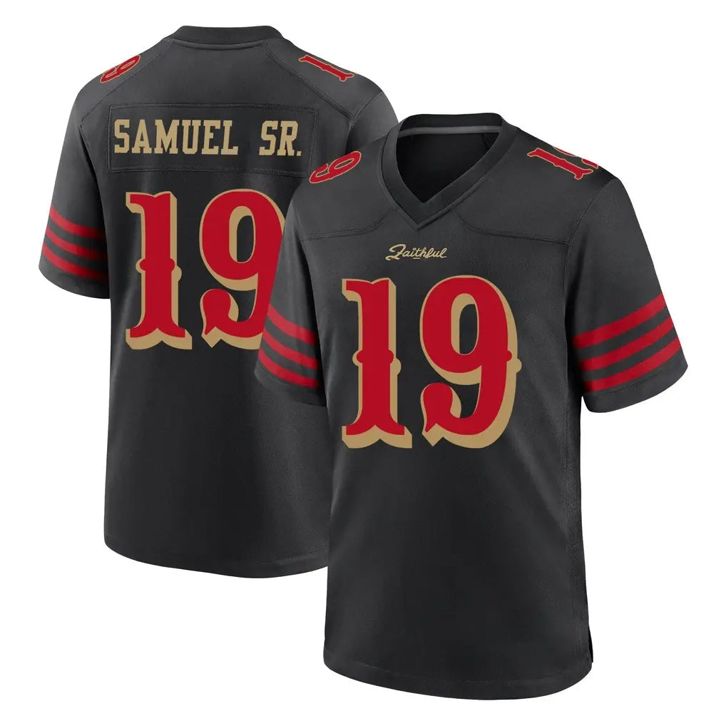 Tuec SF.49ers #19 Deebo Samuel Sr. Player Black Rivalries Collection Home Game Stitched Jerseys