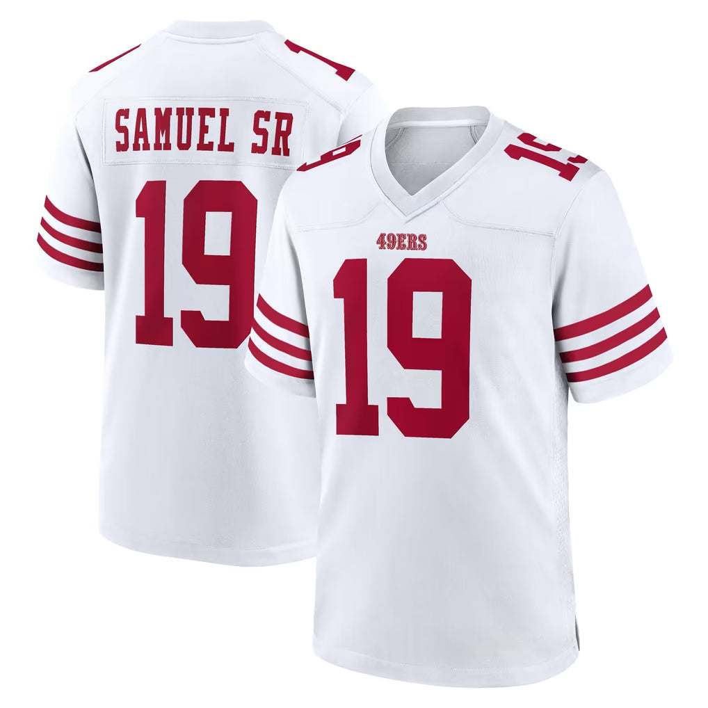 Tuec SF.49ers #19 Deebo Samuel Sr. Player White Game Home Stitched Jerseys