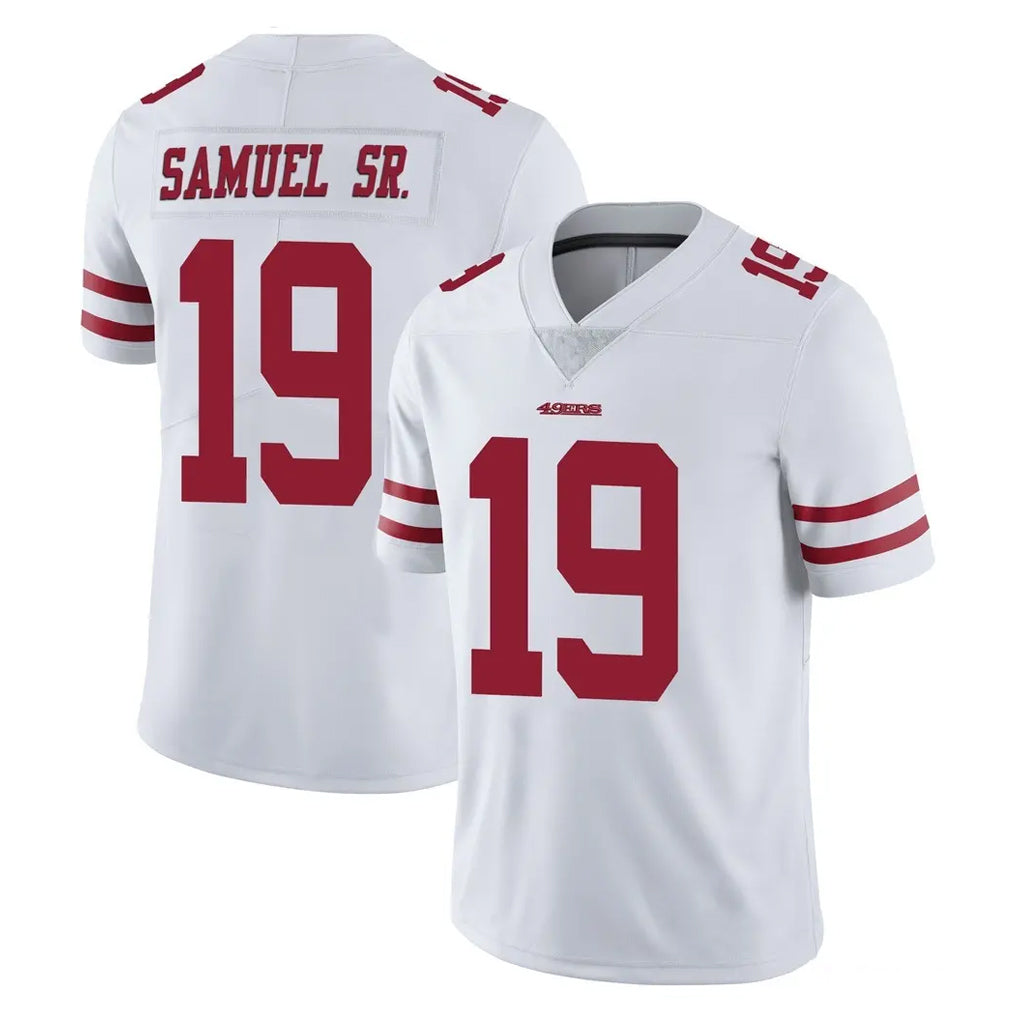 Tuec SF.49ers #19 Deebo Samuel Sr. Player White Limited Vapor Untouchable Home Game Stitched Jerseys
