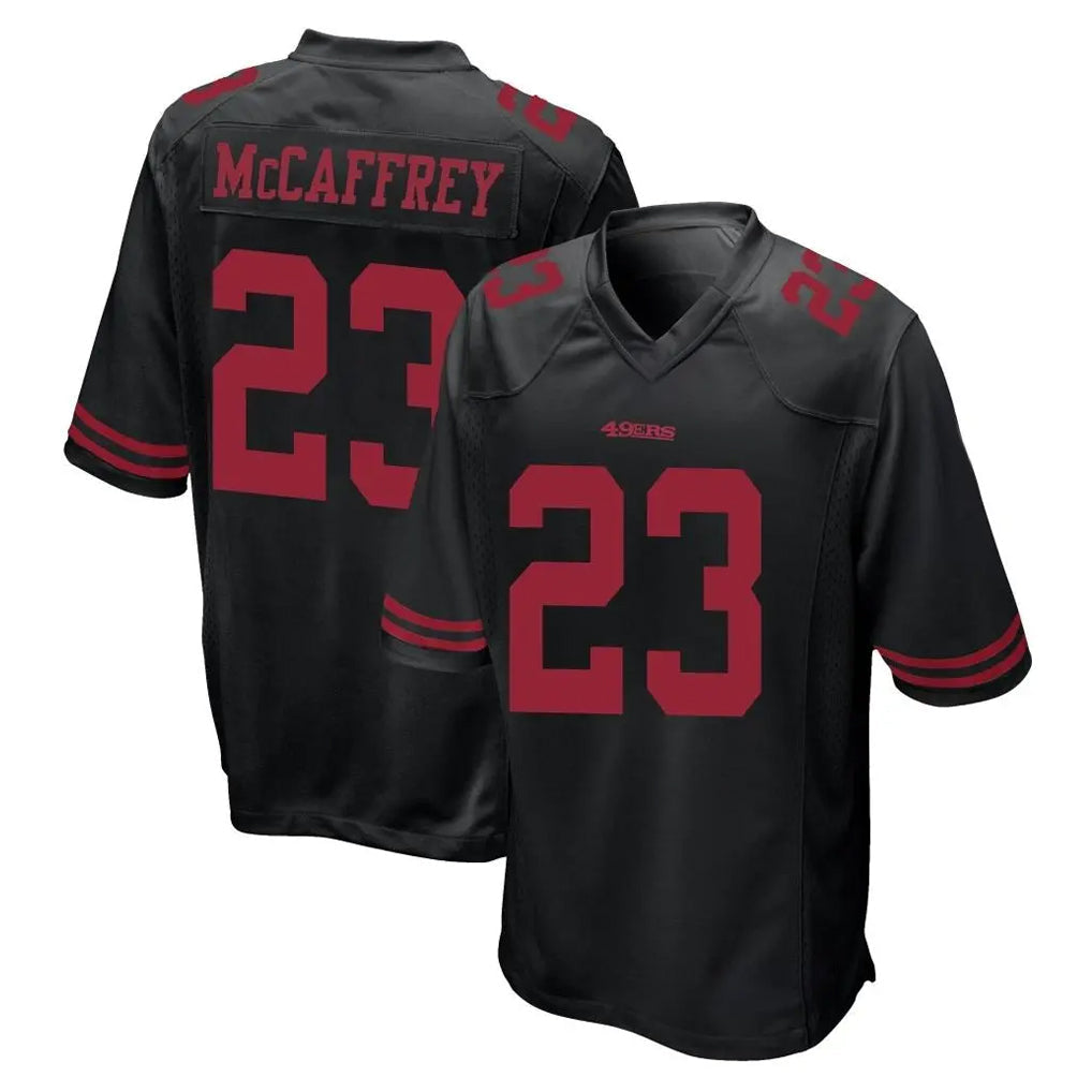 Tuec SF.49ers #23 Christian McCaffrey Player Black Alternate Home Game Stitched Jerseys