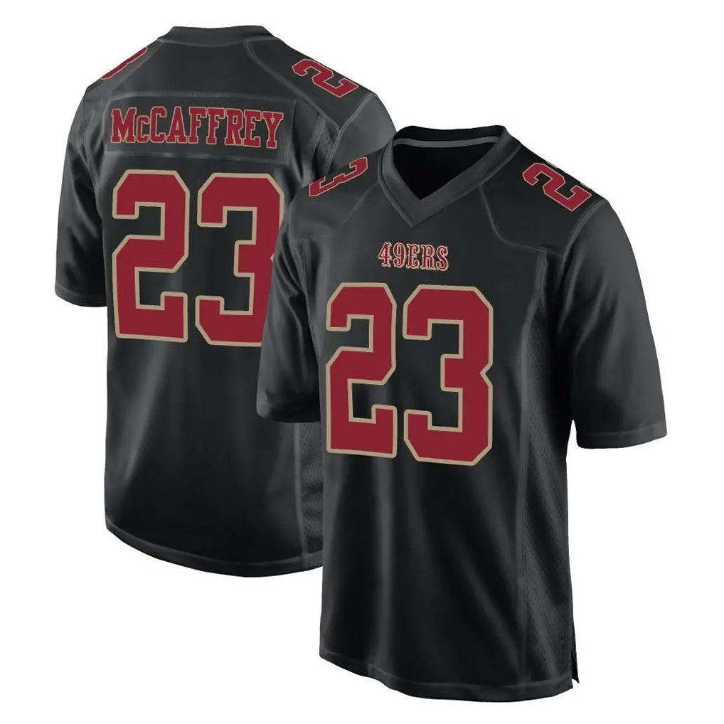Tuec SF.49ers #23 Christian McCaffrey Player Black Fashion Home Game Stitched Jerseys