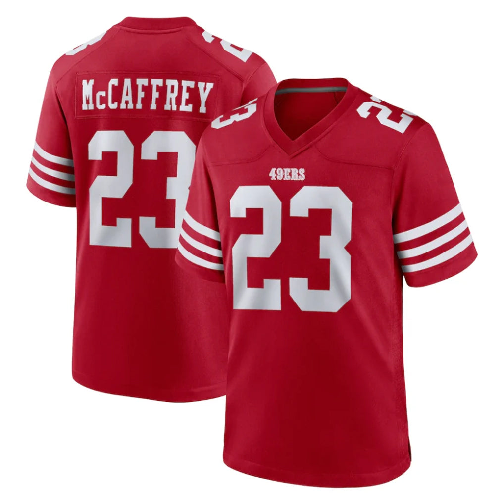 Tuec SF.49ers #23 Christian McCaffrey Player Red Game Home Stitched Jerseys